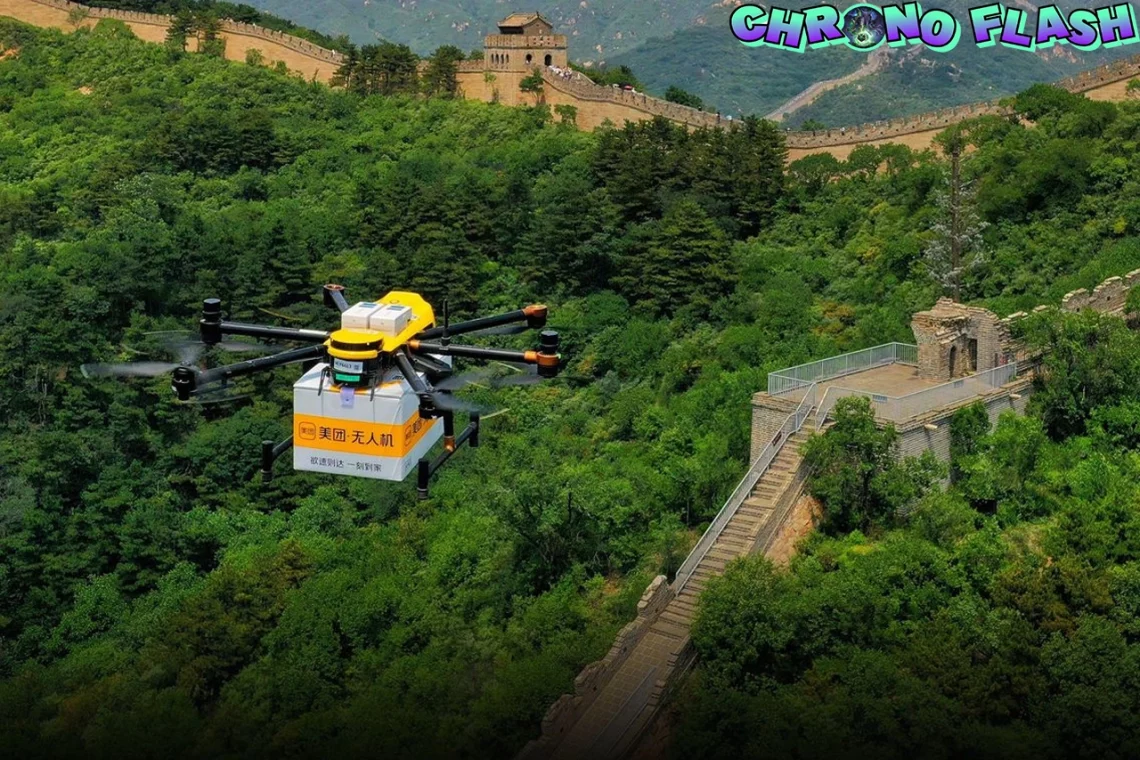1 Drone Antar Makanan Sampai Ke Tembok Besar China