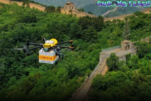 1 Drone Antar Makanan Sampai Ke Tembok Besar China