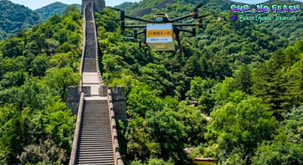 1 Drone Antar Makanan Sampai Ke Tembok Besar China